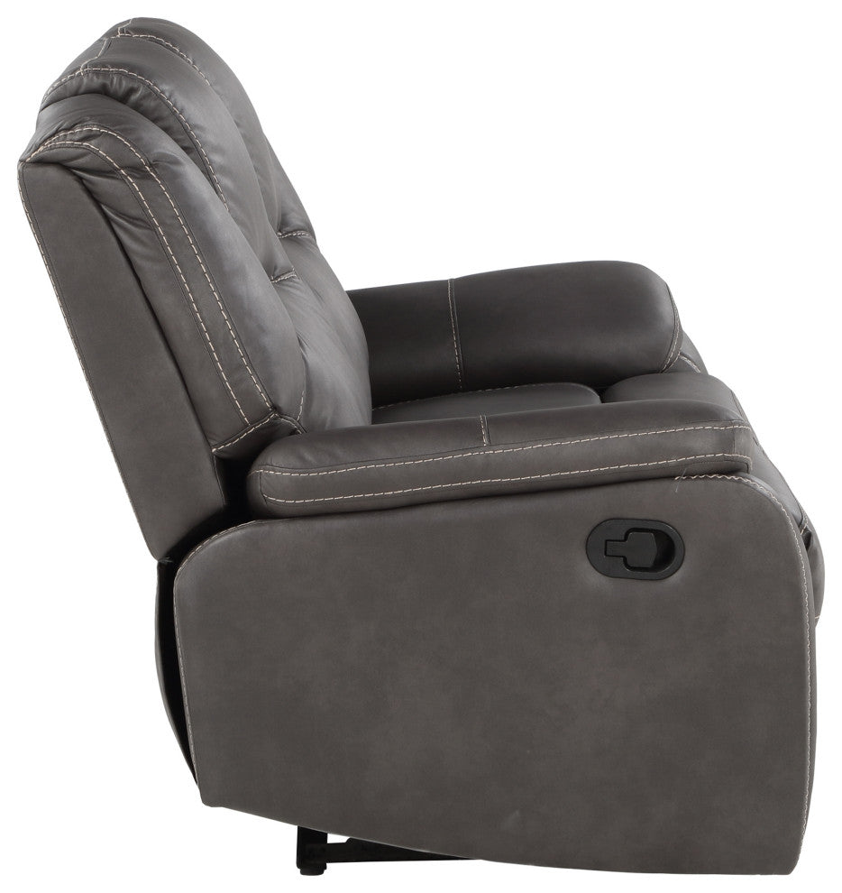 Katrine Manual Reclining Loveseat, Charcoal