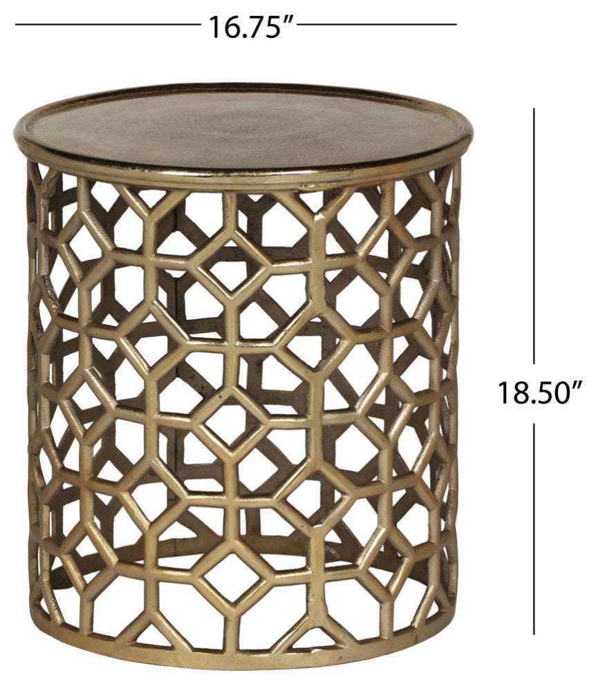 Robert Modern Glam Handcrafted Aluminum Accent Table