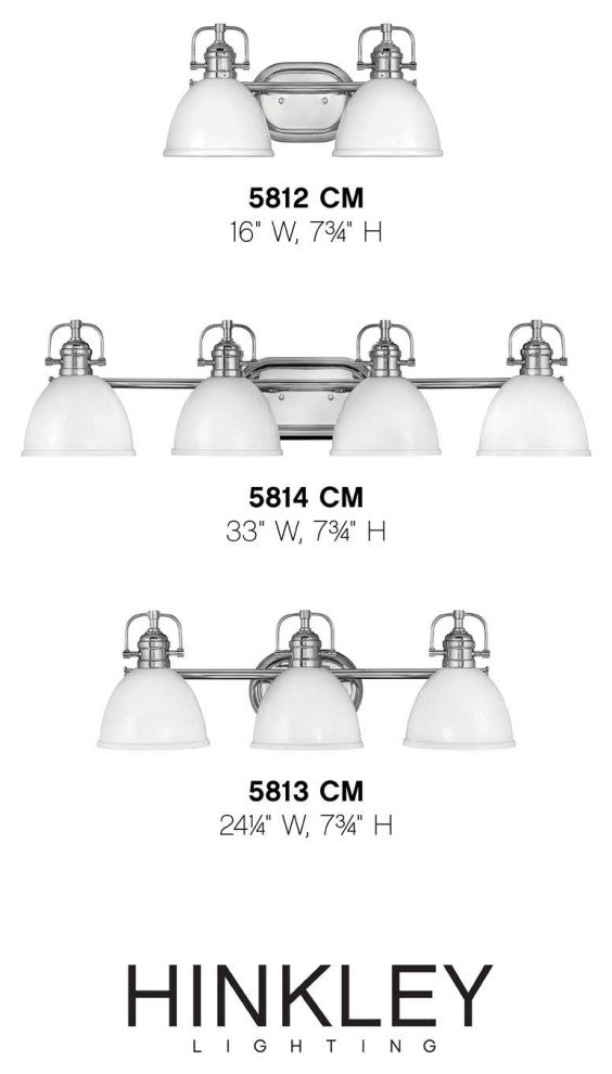 Hinkley Rowan Large Four Light Vanity, Chrome