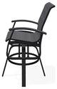 Belle Isle Sling Bar Height Outdoor Swivel Armchair, Augustine Pewter/Black