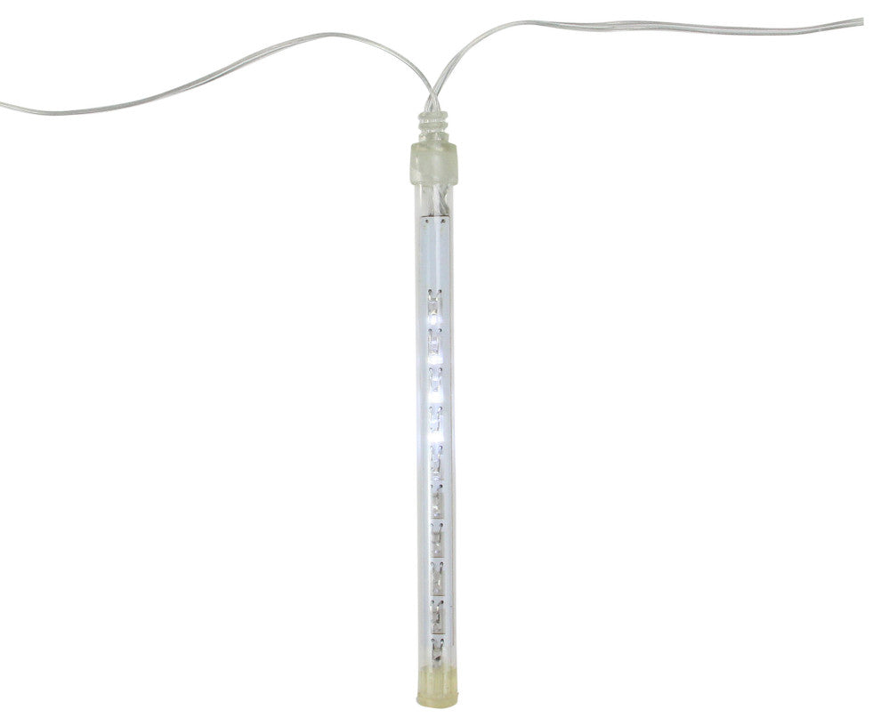 10 Piece Snowfall 2 Sided Tube Set, 300 White LED Lights, 14", 6"
