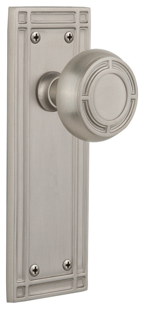 Mission Plate Privacy Mission Knob, Satin Nickel