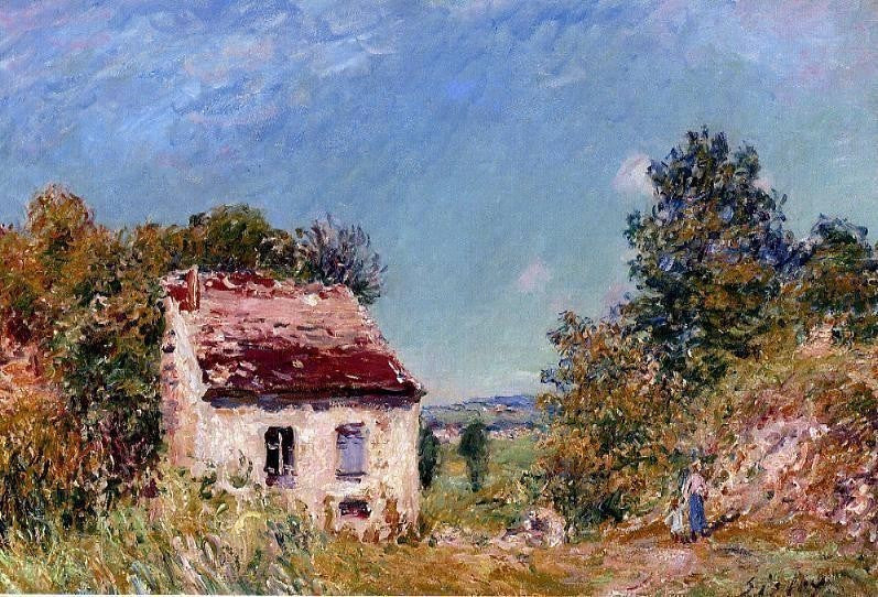 Alfred Sisley Abandoned House - 18" x 27" Premium Canvas Print