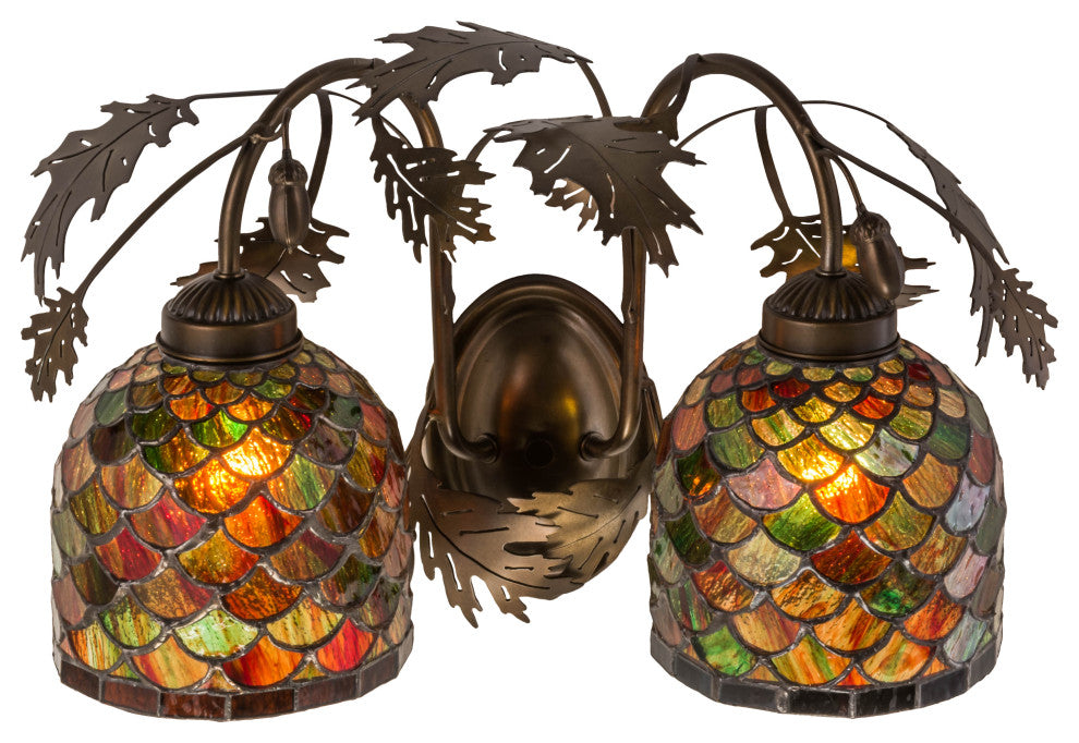 18W Oak Leaf & Acorn 2 LT Wall Sconce