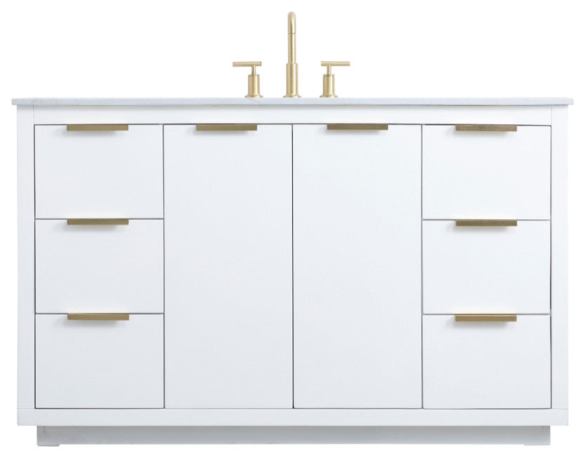 Bethany Single Bathroom Vanity, White, 54"