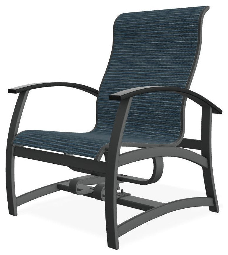 Belle Isle Sling Outdoor Hidden Motion Lounge Chair, Nimbus Ocean/Graphite