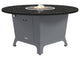 Fire Pit Table 55"D, Propane, Black Pearl Granite Top, Gray