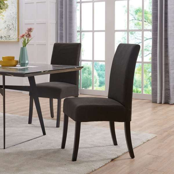 Valencia Dining Side Chair, Charcoal, Fabric