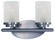 Corona 2-Light Bath Vanity, Polished Chrome, Frosted Glass