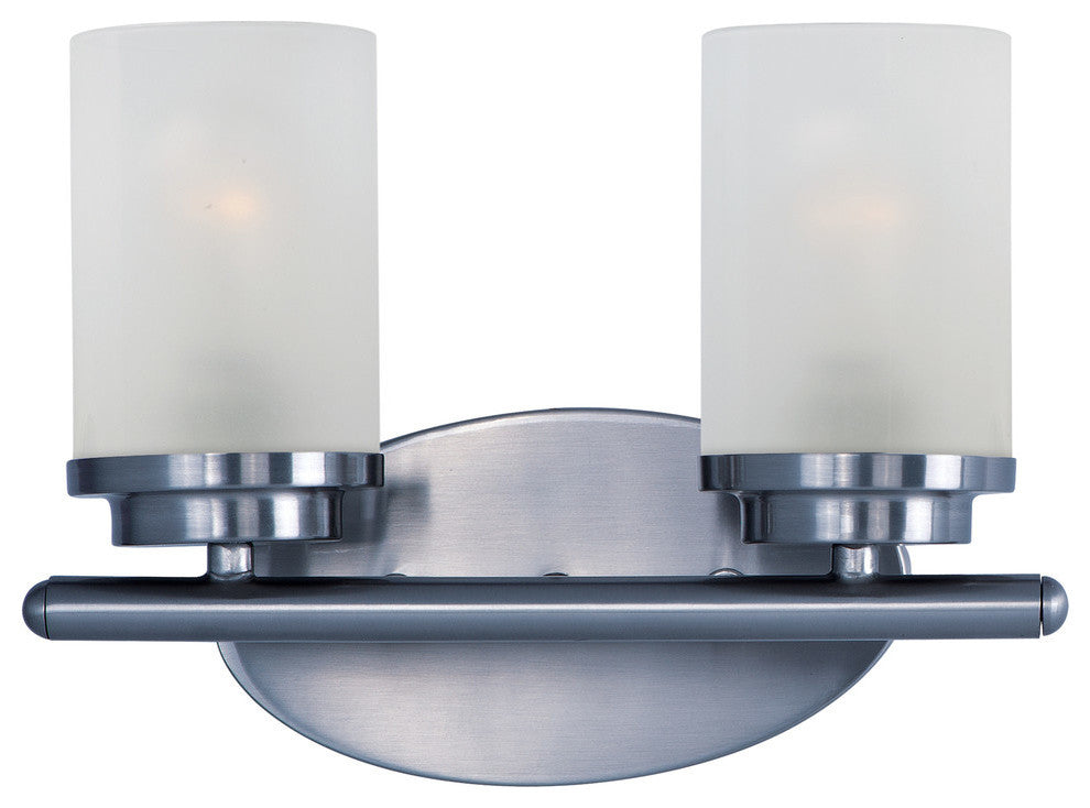 Corona 2-Light Bath Vanity, Polished Chrome, Frosted Glass