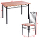 Costway 5 PC Dining Set Wood Metal Table and 4 Chairs Kitchen Furniture