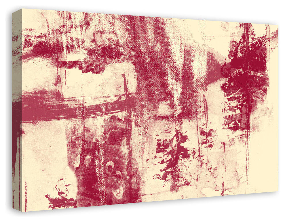 Maroon Brush Strokes 20x30 Canvas Wall Art
