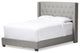 Katherine Contemporary Nailhead Trim Wingback Bed, Gray, King