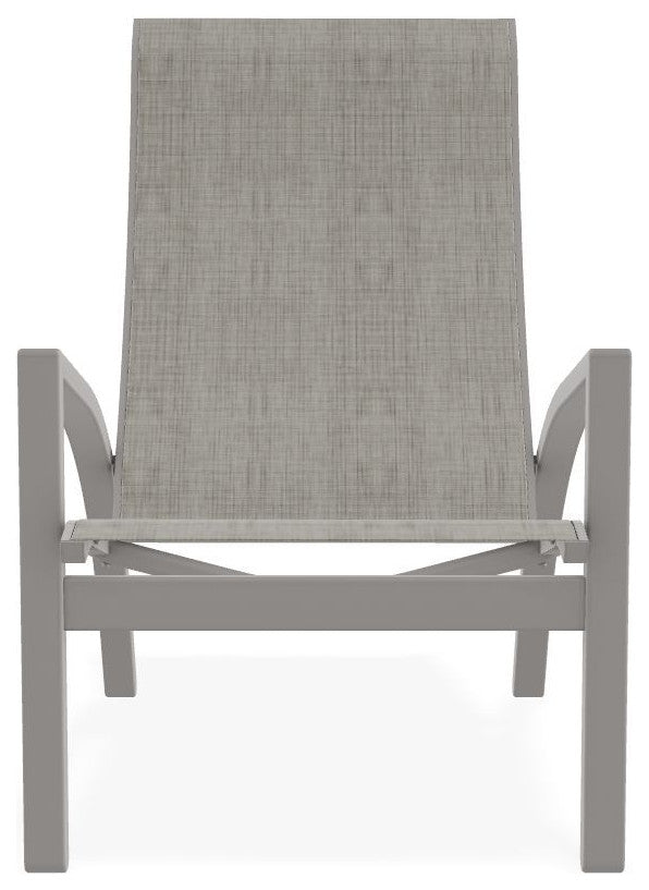 Kendall Sling Stackable Outdoor Lounge Chair, Smoke/Warm Gray