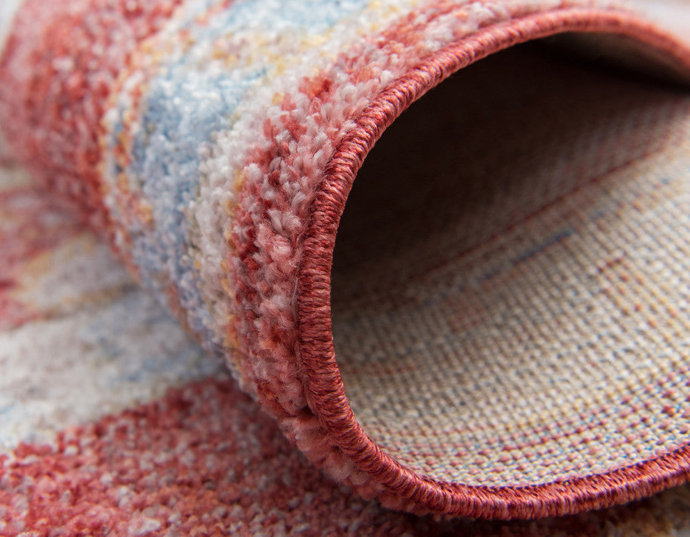 Unique Loom Williamsburg Brighton Rug, Red, 3'3"x3'3"