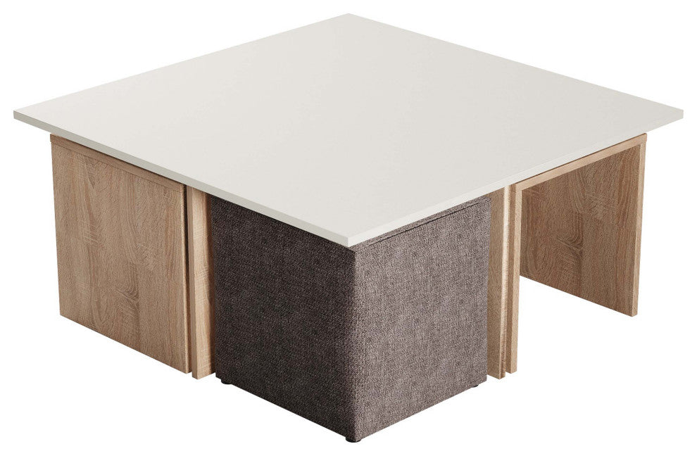 Manhattan Comfort Haley Coffee Table and Ottoman Set