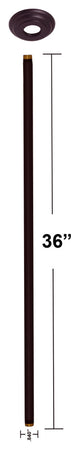 1/2" Ips X 36" Ceiling Mounted Shower Arm With Flange In Oil Rubbed Bronze, Oil Rubbed Bronze