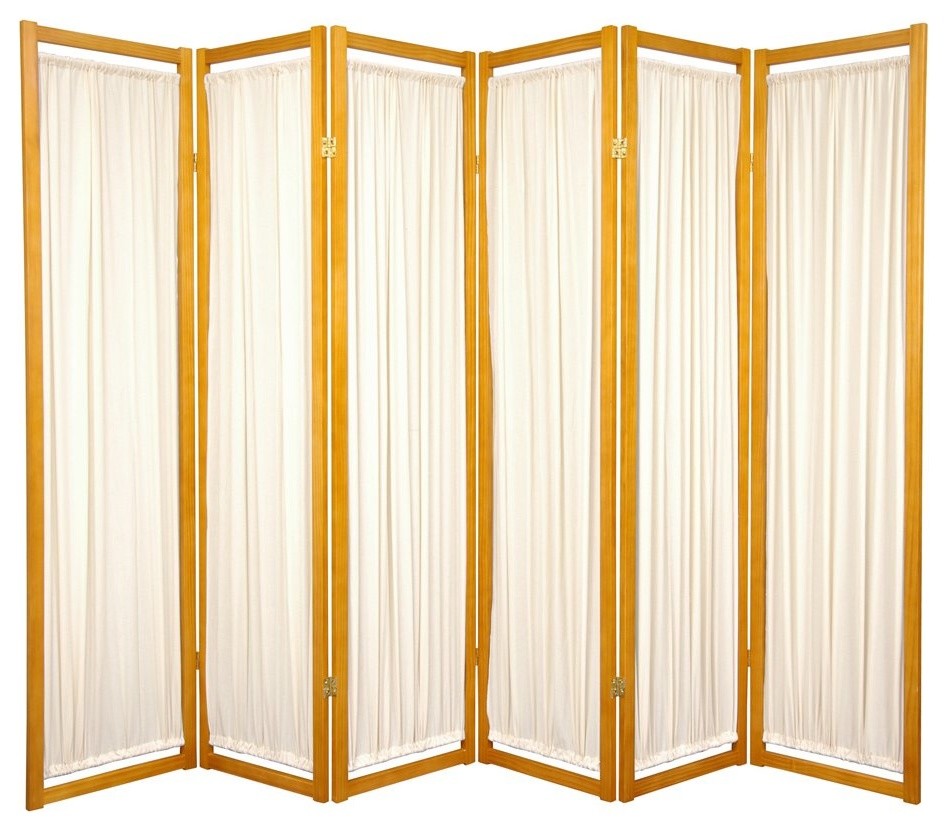 6' Tall Helsinki Shoji Screen, 6 Panel, Honey