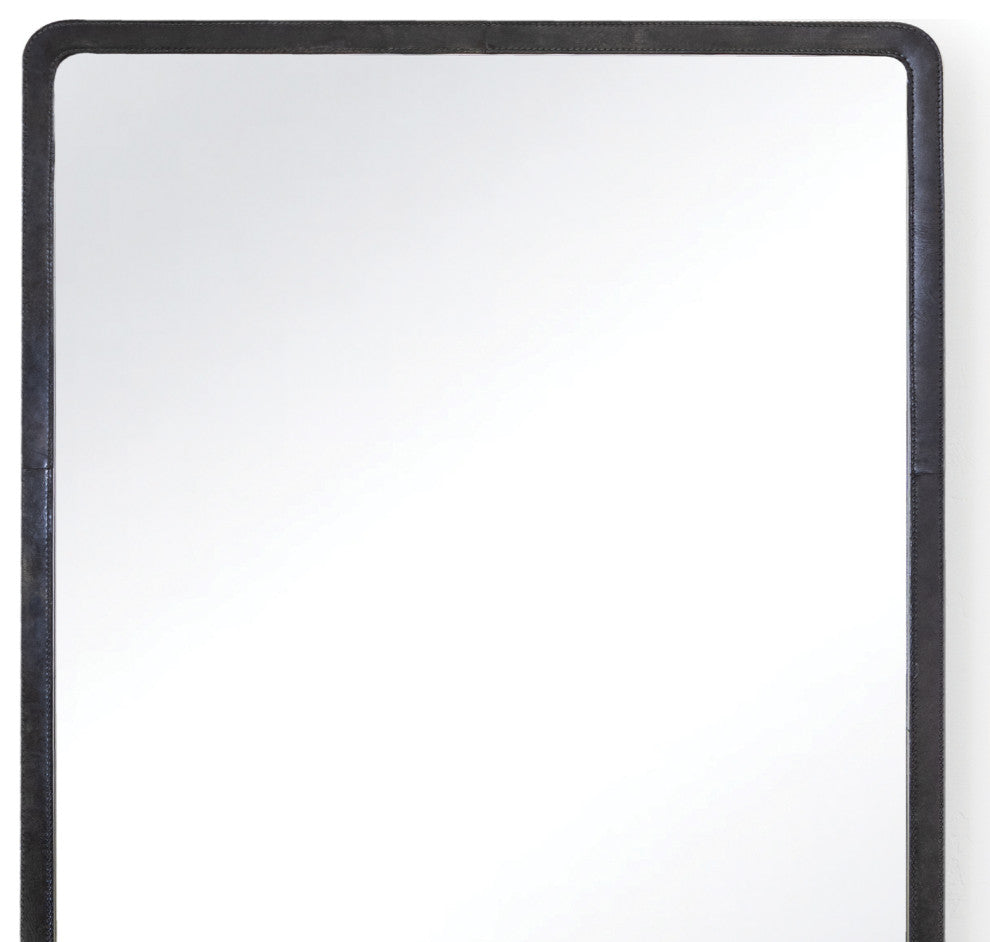 Regina Andrew Knox Leather Rectangle Mirror, Black
