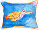 Pair of Betsy Drake Brown Sea Turtle Large Pillows 16 Inch x 20 Inch