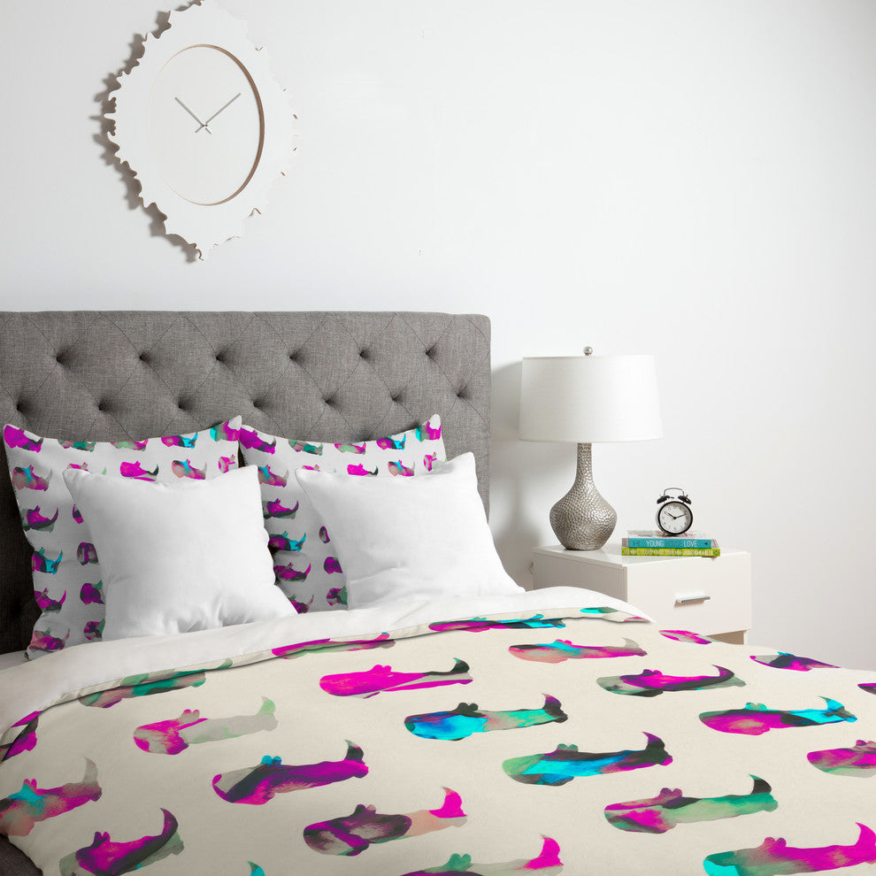 Deny Designs Elisabeth Fredriksson Rhinos II Duvet Cover - Lightweight