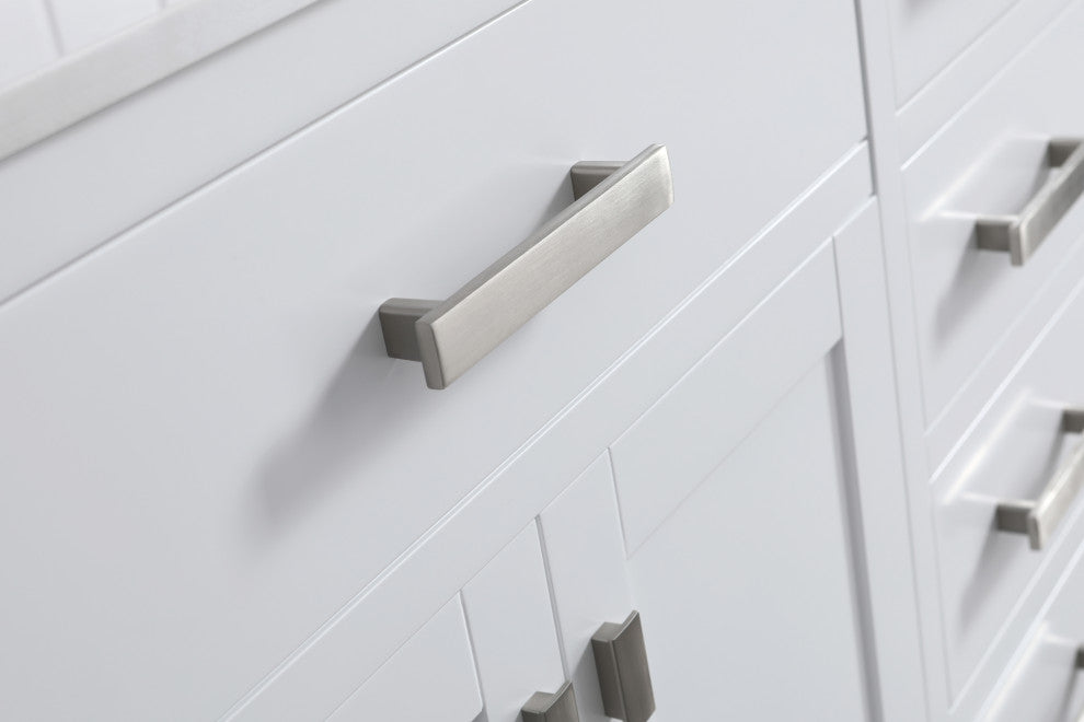 London 71-in White Bathroom Vanity Base Cabinet Without Top