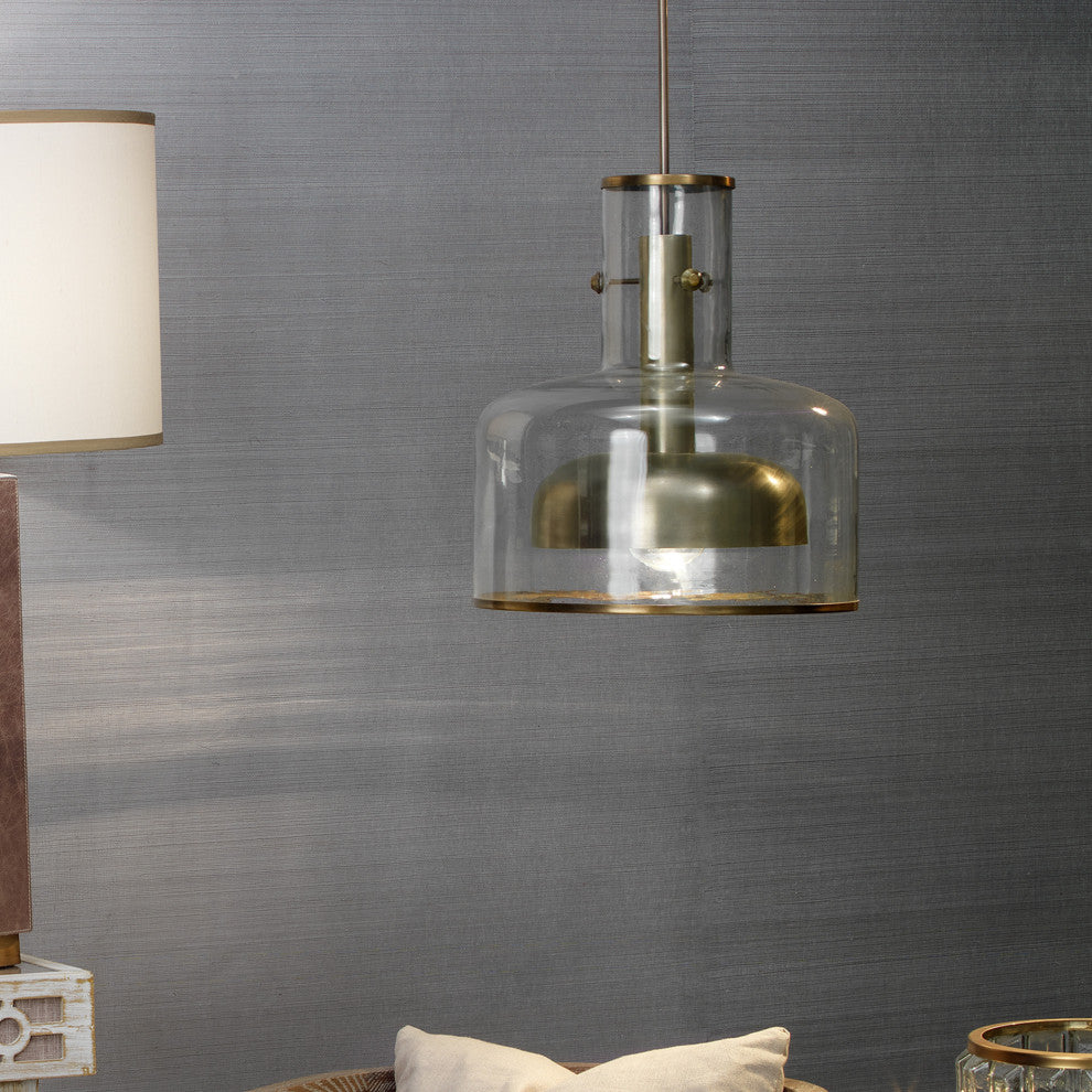 Clyde Glass 1-Light Metal and Glass Pendant