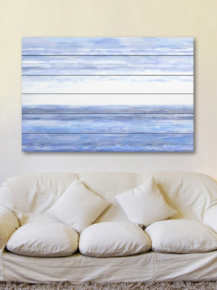 "The Ocean" Print on White Wood, 36"x24"