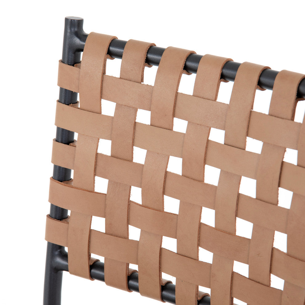 Garza Stool, Natural Leather, Counter