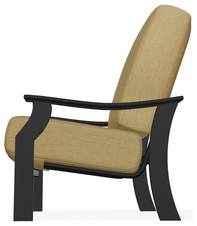 St. Catherine Deep Seat Outdoor Armchair, Stucco/Black