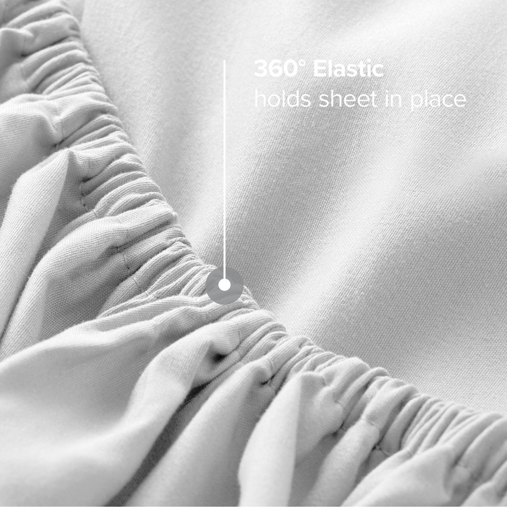 Bare Home Microfiber Fitted Sheet Deep Pocket, White, Twin Xl