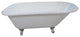 54" Roll Top Clawfoot Tub w/3-3/8" Wall Drillings, White/Brushed Nickel