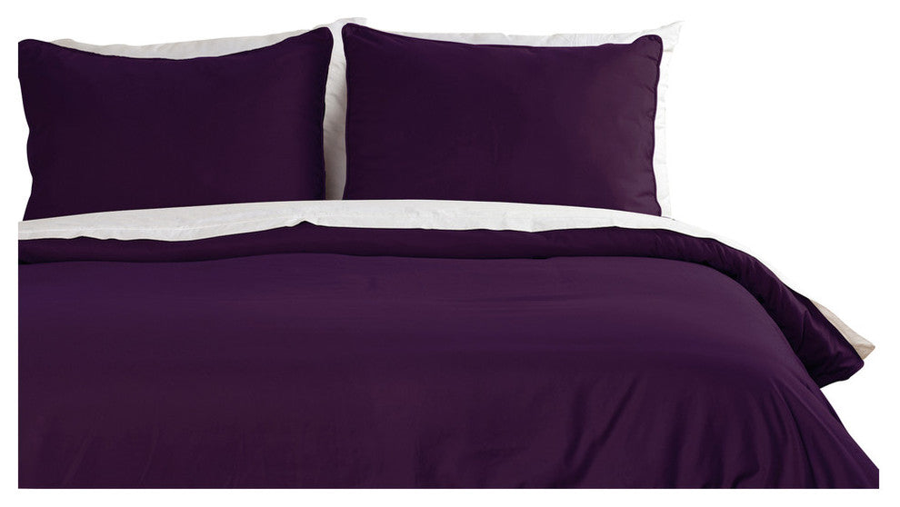 Lotus Home Water and Stain Resistant Duvet Cover Mini Set, Fig, Twin