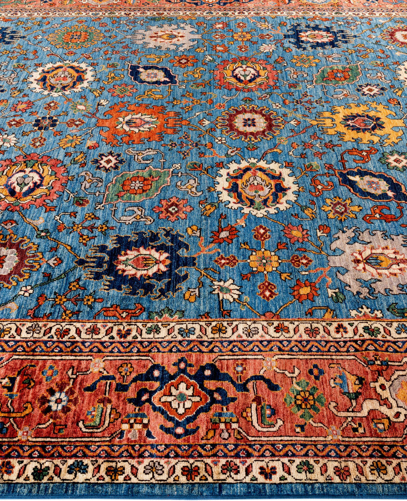 Serapi One-of-a-Kind Hand-Knotted Area Rug Light Blue, 8'2" x 9'10"