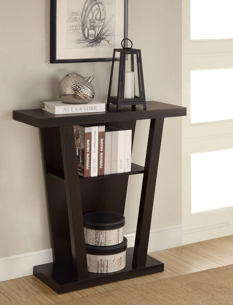 Entry Table With Shelf, Cappuccino