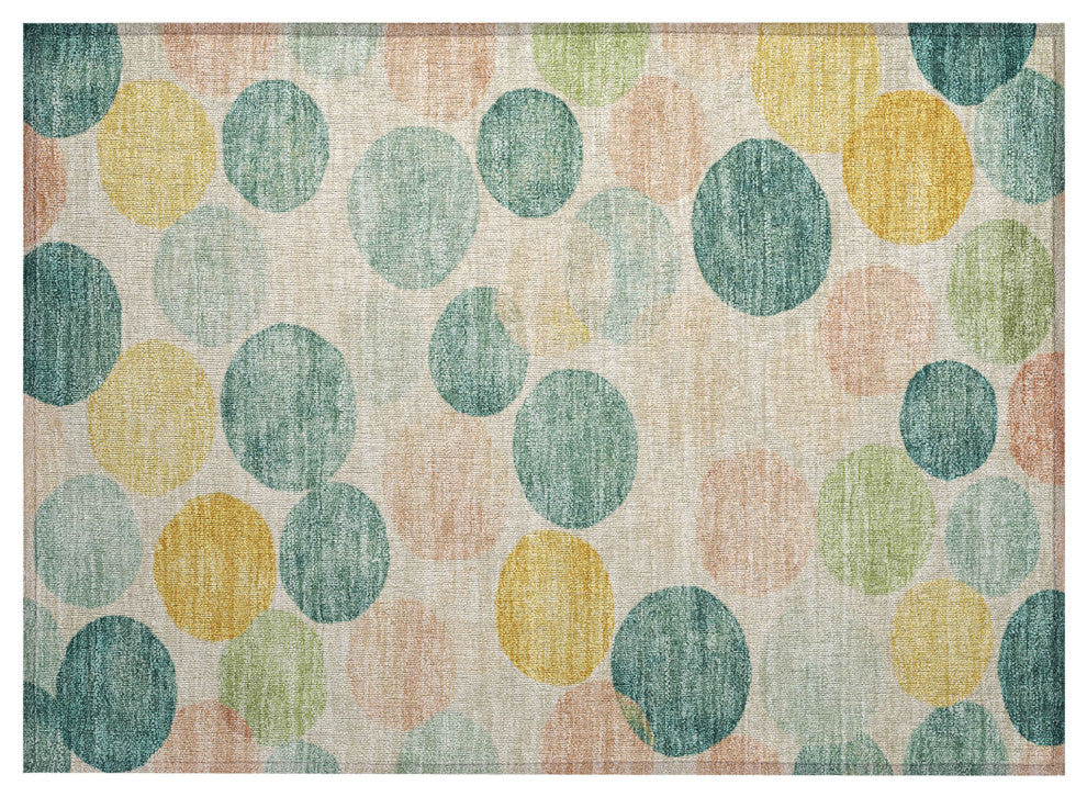 Machine Washable Indoor/Outdoor Chantille ACN1898 Teal 1'8" x 2'6" Rug