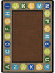 Kid Essentials Rug, Alphabet Spots, Earthtone, 7'8"x10'9"