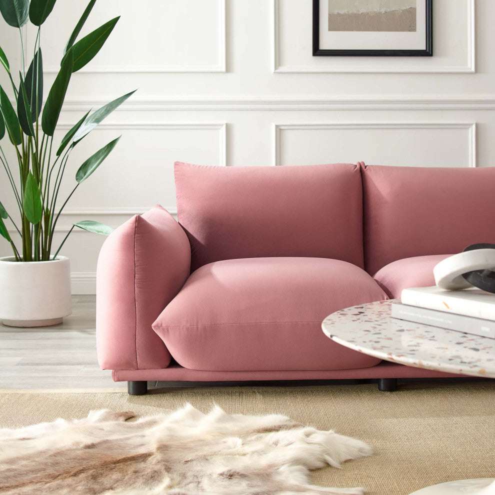 Copious Performance Velvet Loveseat Dusty Rose