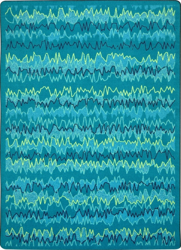 Kid Essentials Rug, Static Electricity, Teal, 3'10"x5'4"
