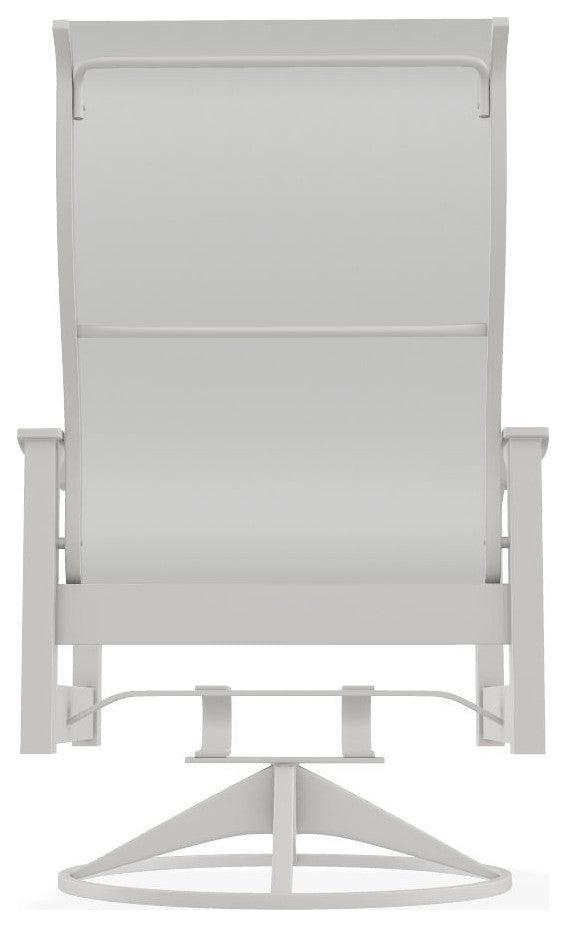 Leeward Sling Outdoor Swivel Rocker, White/Snow