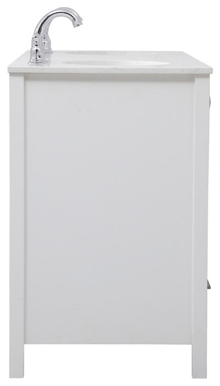 White 60" Double Sink Bathroom Vanity