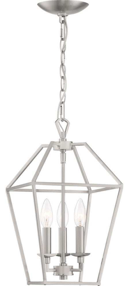 Aviary 3-Light Pendant, Brushed Nickel