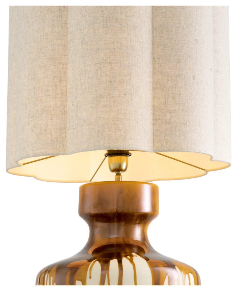Drip-Effect Ceramic Table Lamp, Eichholtz Lorena, Brown