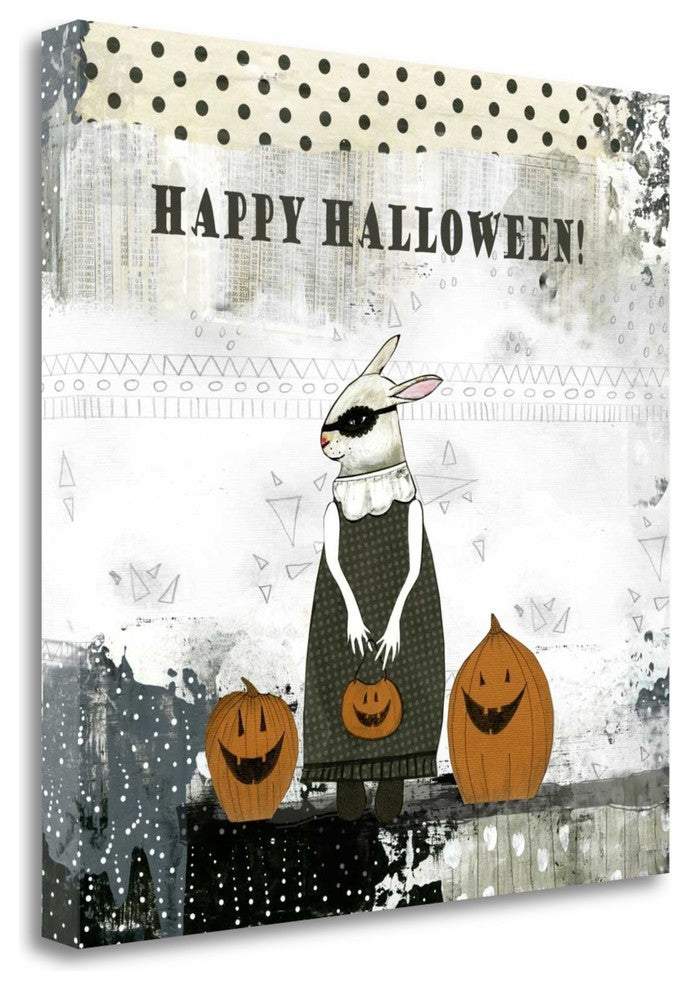 "Happy Halloween Rabbit" By Sarah Ogren, Giclee Print on Gallery Wrap Canvas