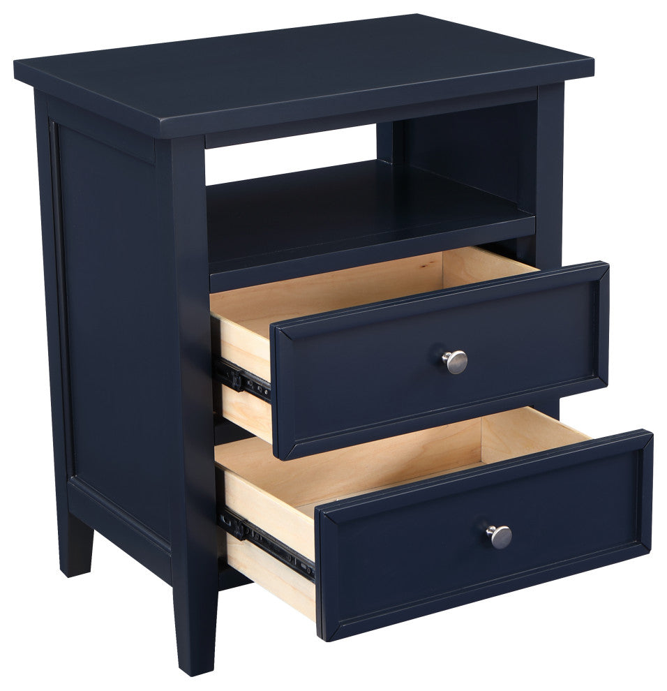 Walker Midnight Blue 2 Drawer Nightstand