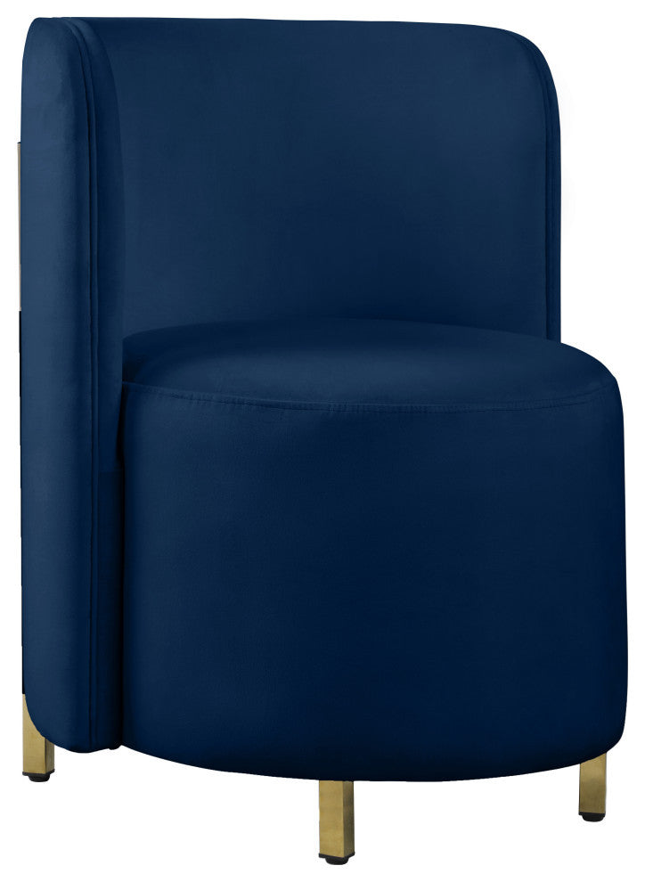 Rotunda Velvet Upholstered Accent Chair, Navy