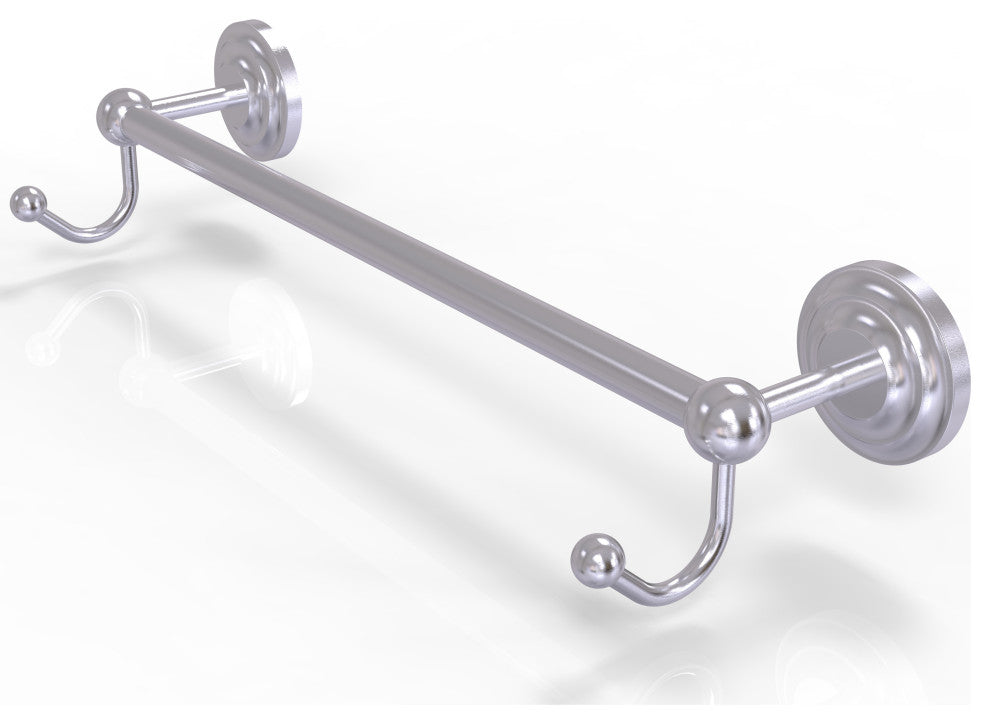 Prestige Que New 18" Towel Bar with Integrated Hooks, Satin Chrome