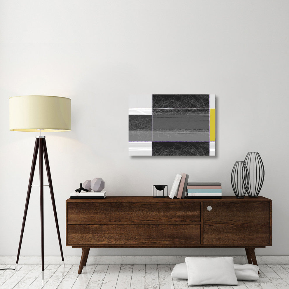 "Abstract Grey And Yellow" Fine Art Print