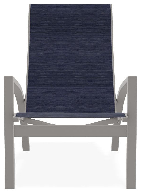 Kendall Sling Stackable Outdoor Lounge Chair, Collect Indigo/Warm Gray