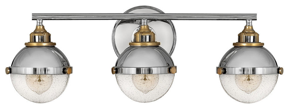 Fletcher 3-Light Bath Vanity in Polished Nickel